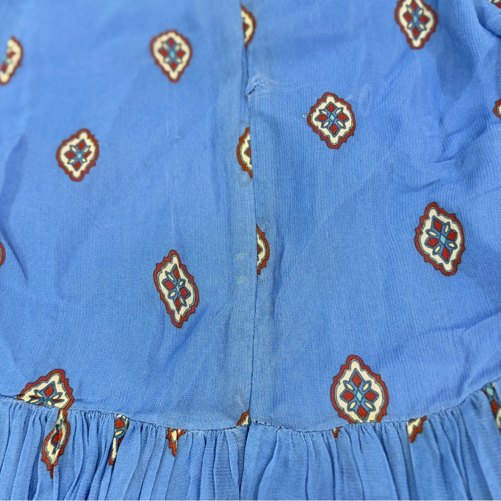 FARM Rio Anika Tiles Long Sleeve Blue Maxi Dress - Picture 15 of 16